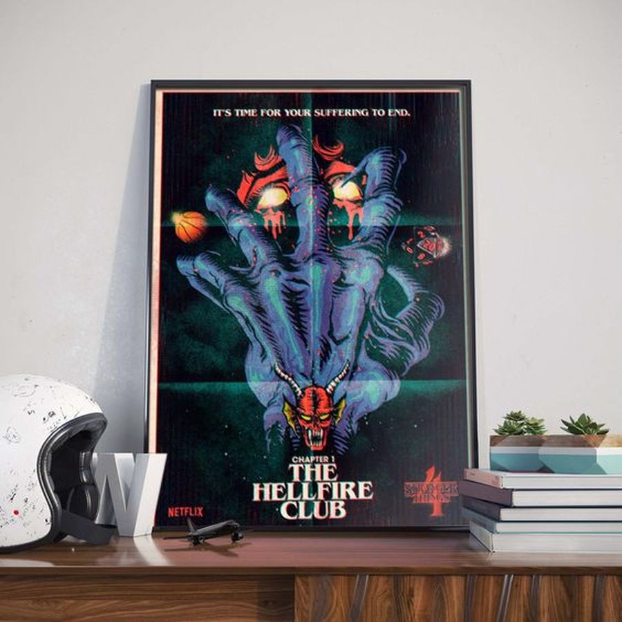 HOT NEW Stranger Things 4 Chapter 1 The Hellfire Club Poster Canvas For Fans
