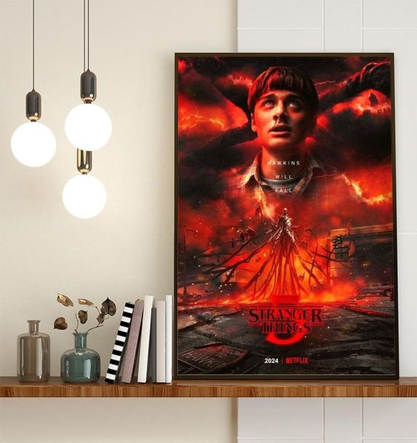 HOT NEW Stranger Things 5 Hawkins Will Fall New Design Poster Canvas For Fans