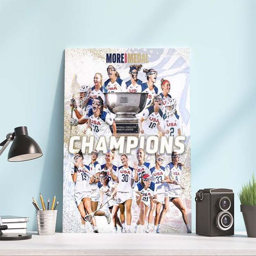 HOT NEW US Womens National Lacrosse Team 2022 World Champions Poster Canvas For Fans
