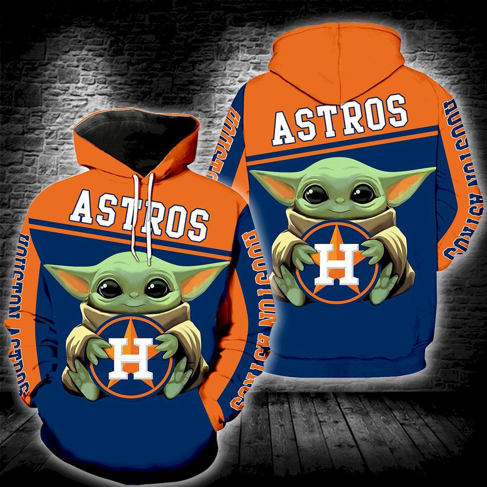 Houston Astros Baby Yoda Full Print K1277 Hoodie And Zipper Men Women