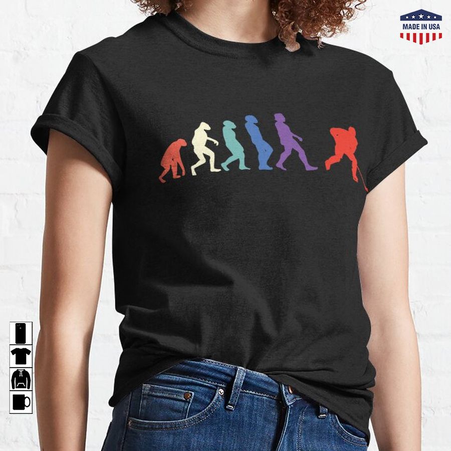 Human Evolution for Bandy and Ice Hockey Players Classic T-Shirt