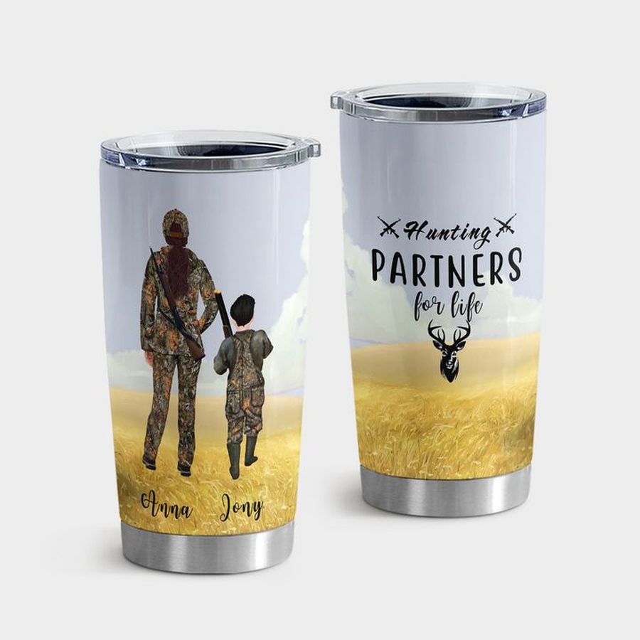 Hunter New Tumbler, Hunting Partners For Life Mom And Son Tumbler Tumbler Cup 20oz , Tumbler Cup 30oz, Straight Tumbler 20oz