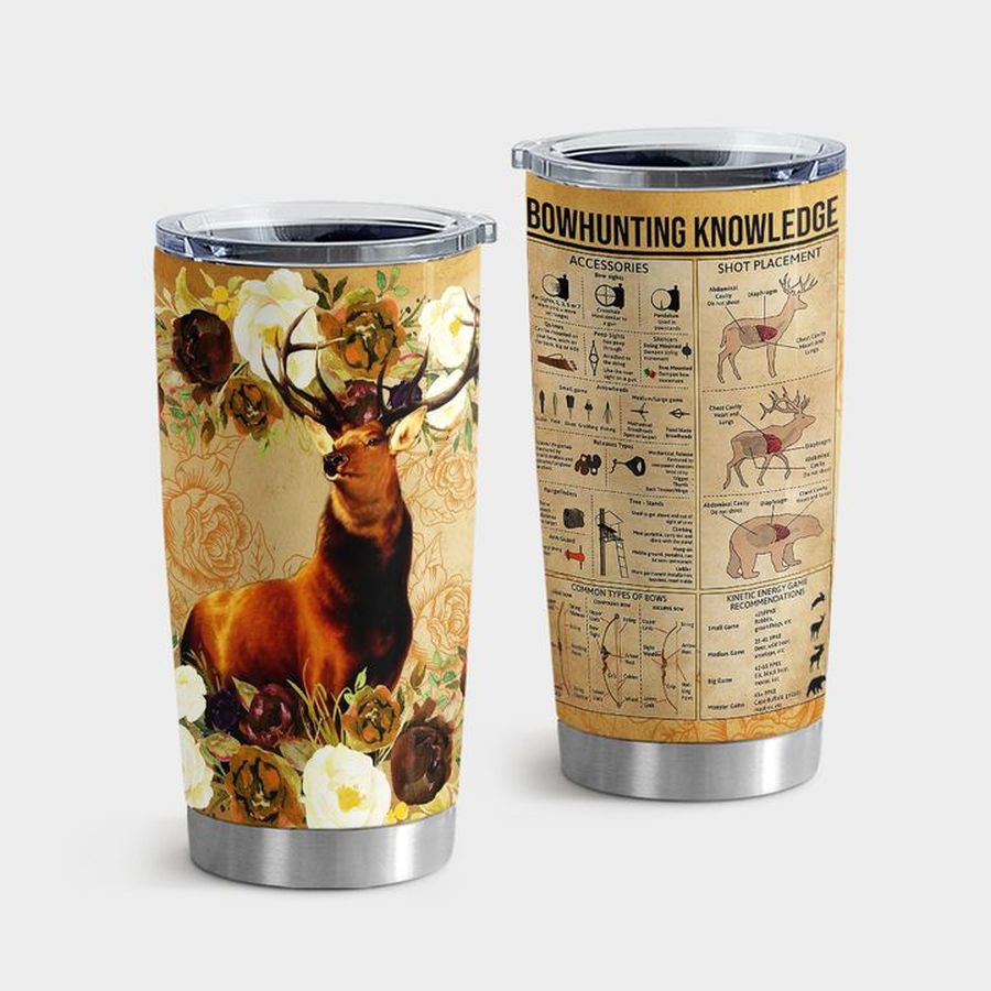 Hunting Insulated Tumbler, Hunting Knowledge Tumbler Tumbler Cup 20oz , Tumbler Cup 30oz, Straight Tumbler 20oz