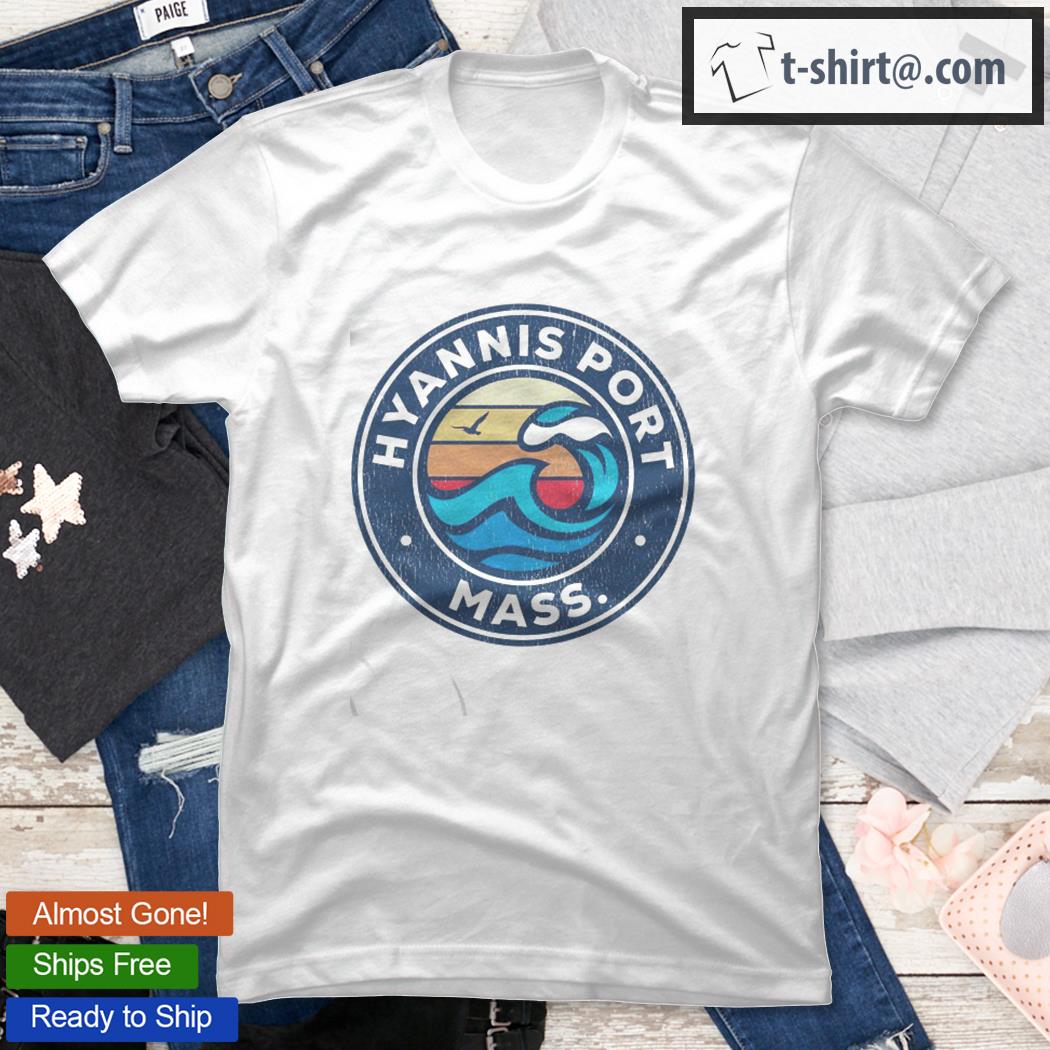 Hyannis Port Massachusetts Ma Vintage Nautical Waves Design Shirt
