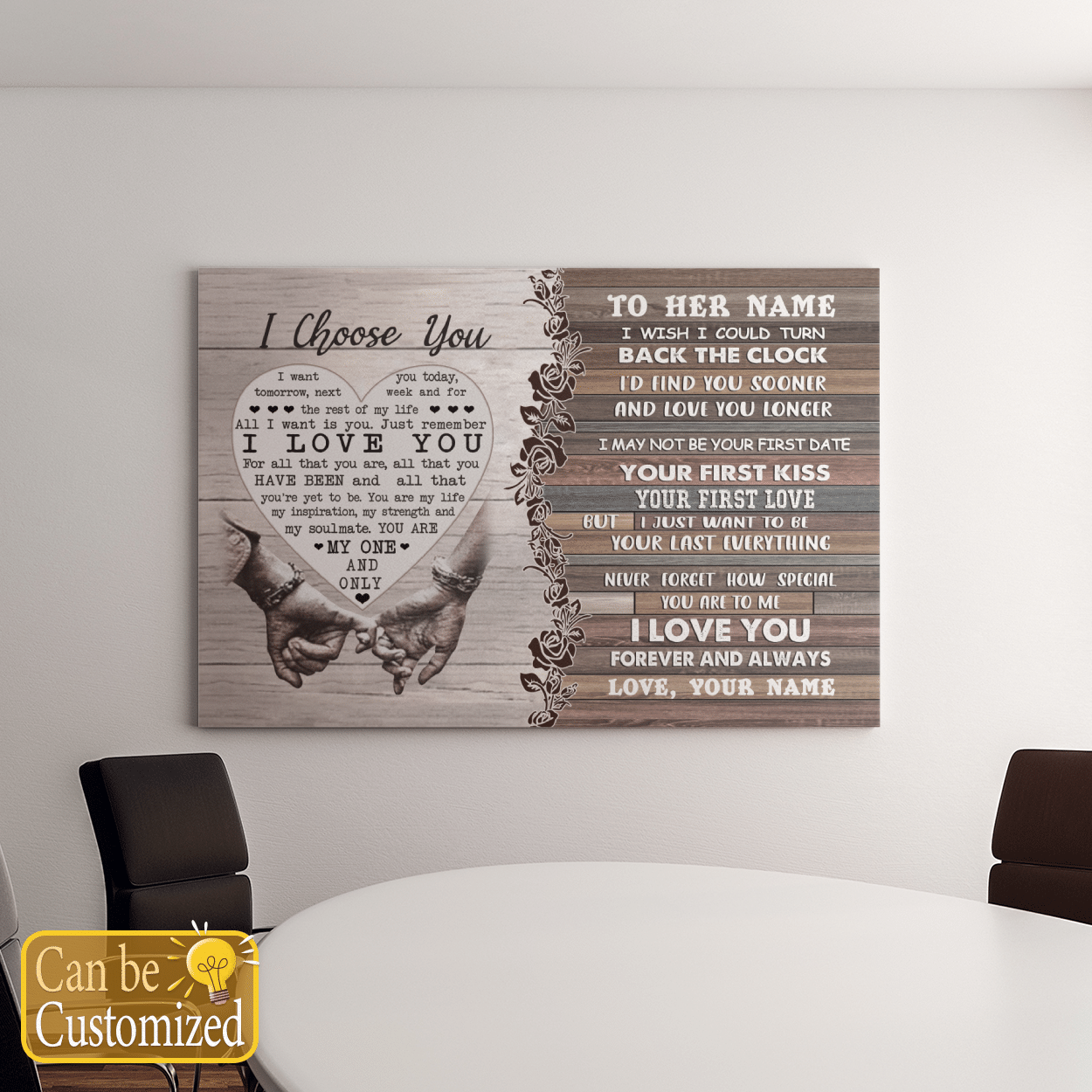 I CHOOSE YOU GREAT GIFT FOR WIFE BACK THE CLOCK POSTER