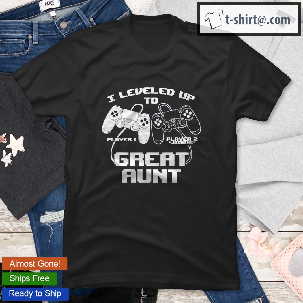 I Leveled Up To Great Aunt Gaming Baby Gender Announcement Shirt