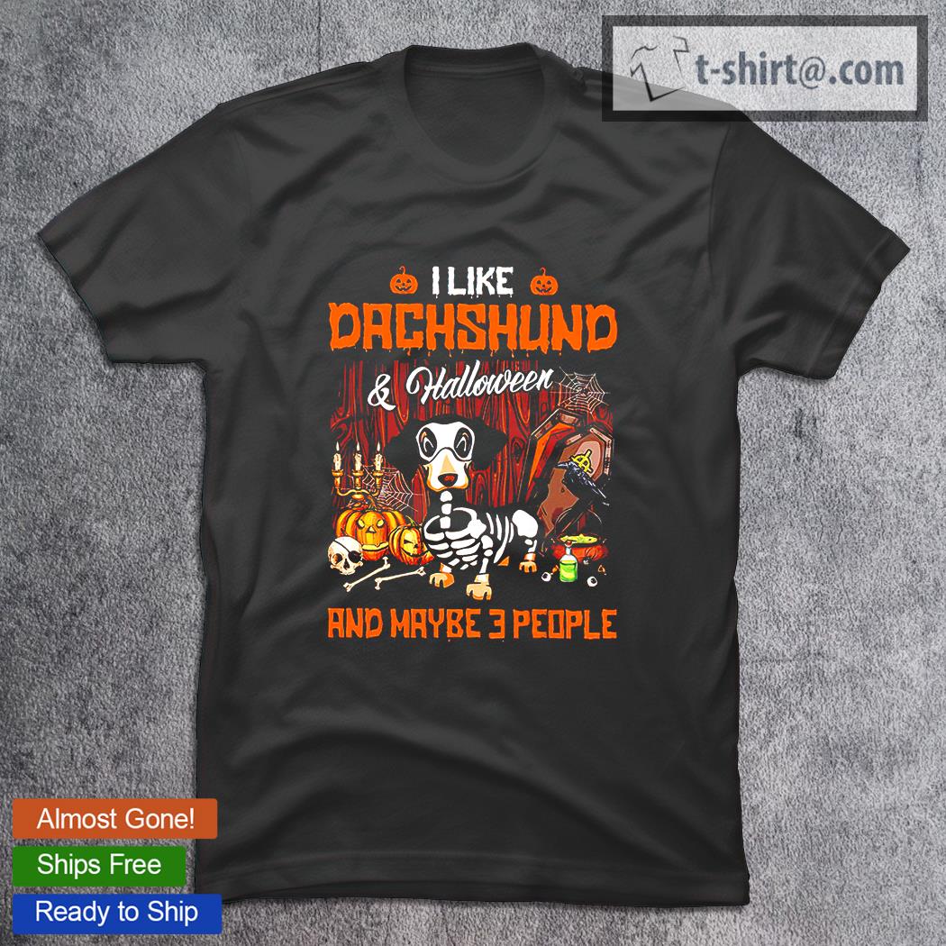 I like Dachshund and Halloween and maybe 3 people T-shirt, Halloween Witch Dachshund Gift, Halloween Gift For Dog Lover shirt