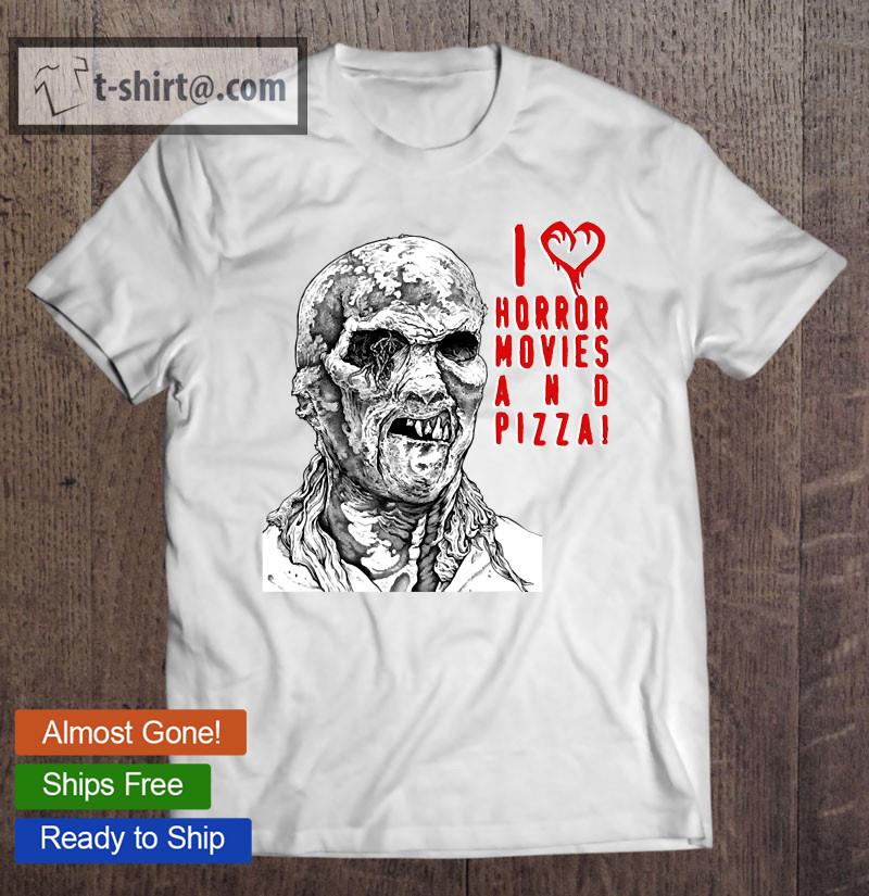 I Love Horror Movies And Pizza! – Halloween Zombie – By Iona Art Digital Classic T-shirt