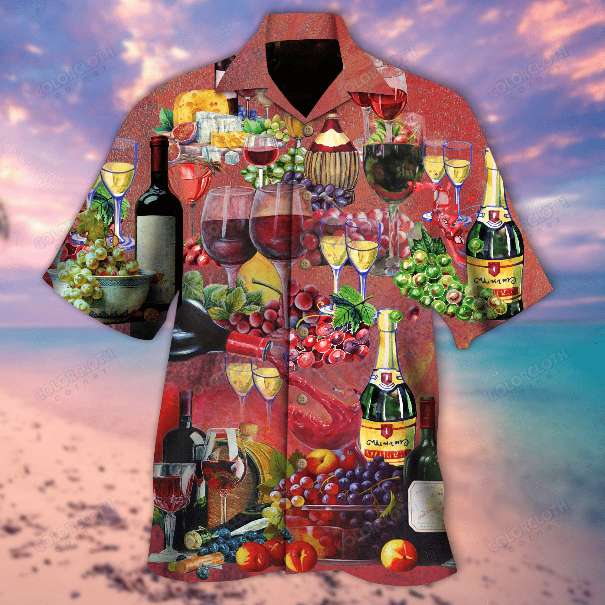 I Love Red Wine Cellar Hawaiian Shirt - RE