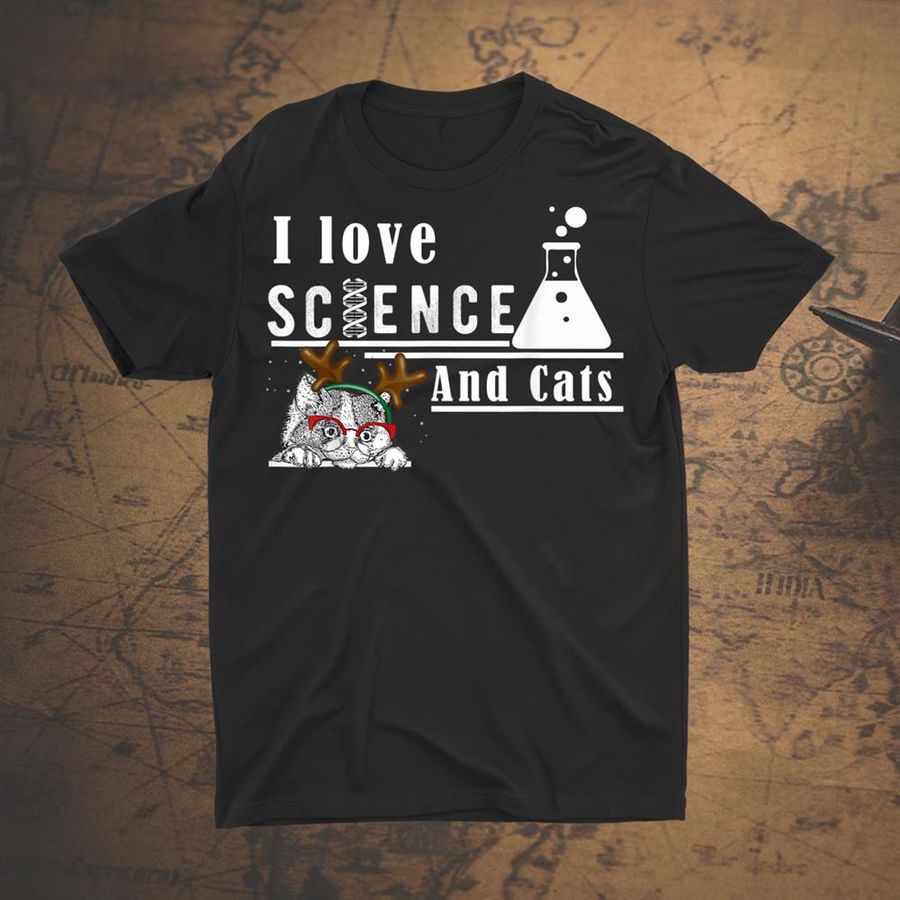 I Love Science And Cats Cute Kitty Cat Feline Lover Shirt