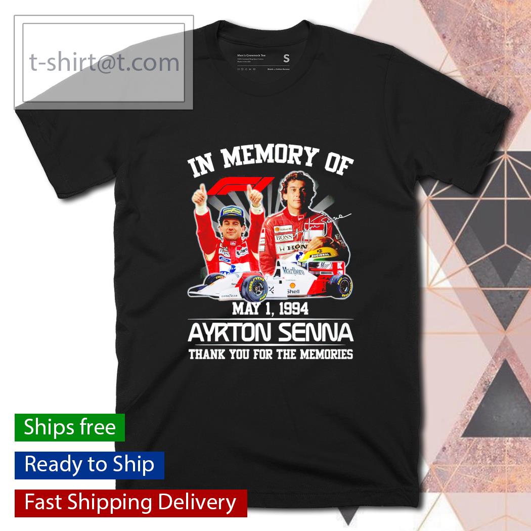 Ayrton Senna T Shirt Double S White Mens Fanatics 