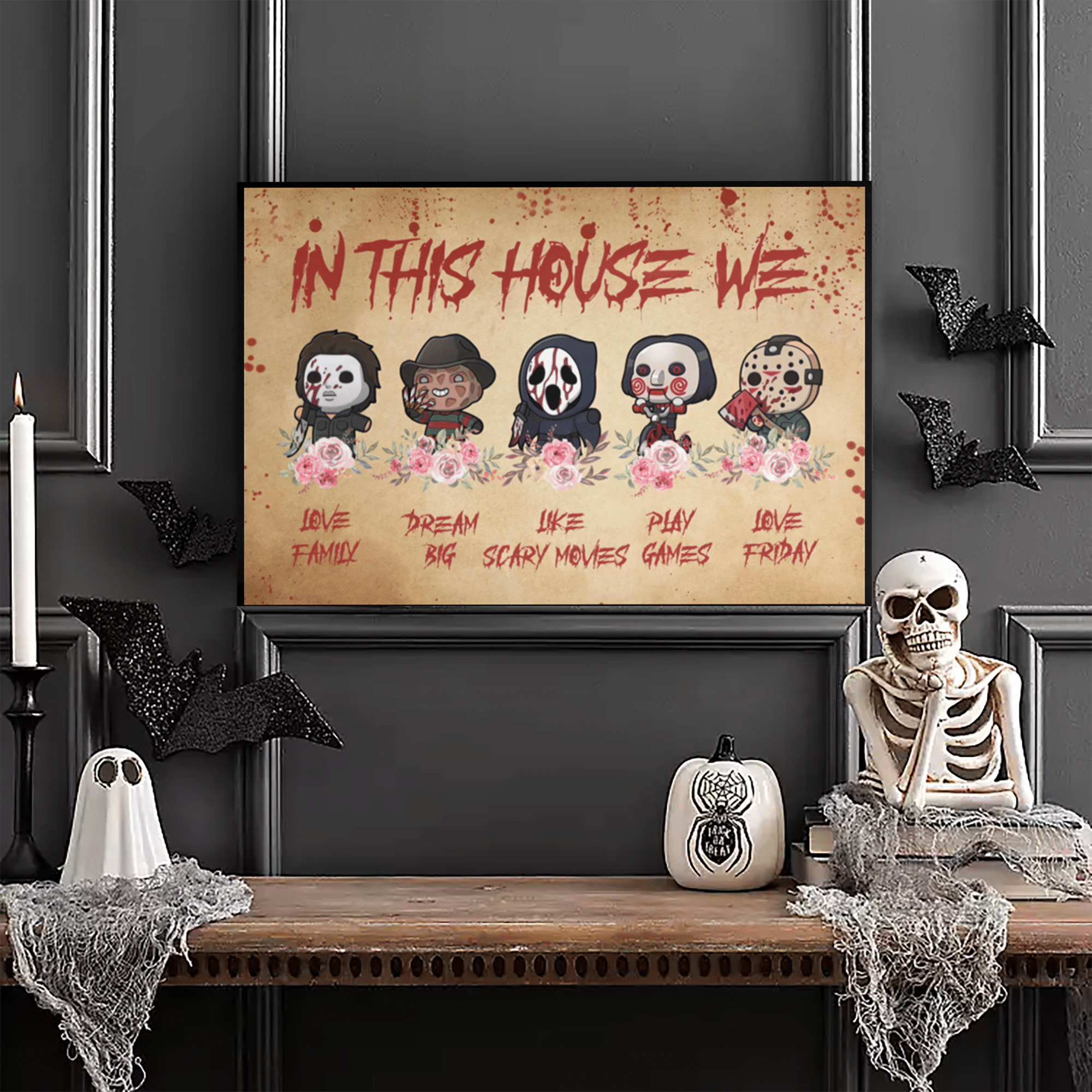 In this house Horror Character Halloween Movie Poster