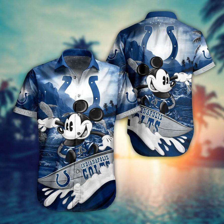 Indianapolis Colts NFL Hawaiian Shirt And Short Mickey Graphic 3D Printed Best Gift For Fans