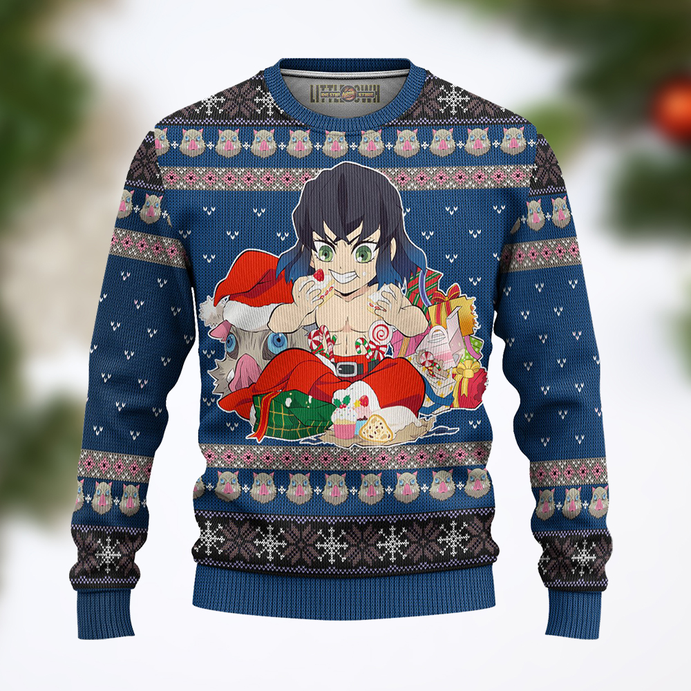 Inosuke Hashibira KNY Anime Ugly Sweater