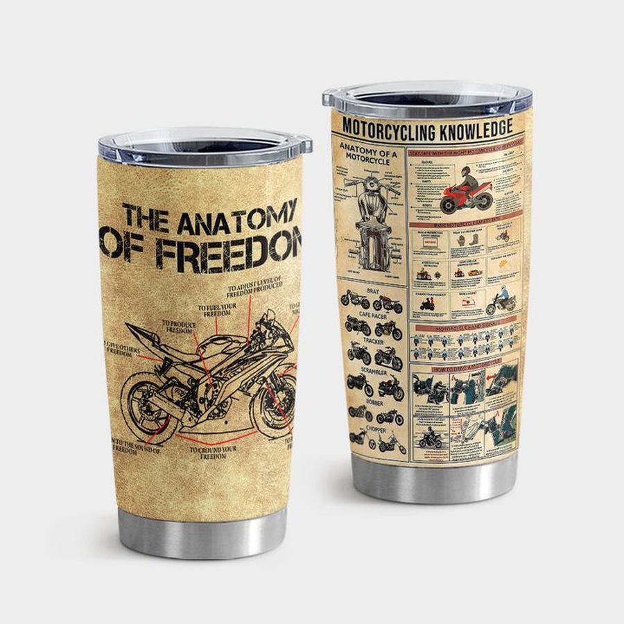 Insulated Cups, Motorcycling Knowledge Tumbler Tumbler Cup 20oz , Tumbler Cup 30oz, Straight Tumbler 20oz