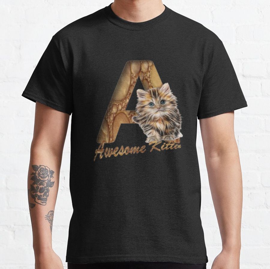 International Cat Day - Awesome Kitten - Monogram (A)  Classic T-Shirt