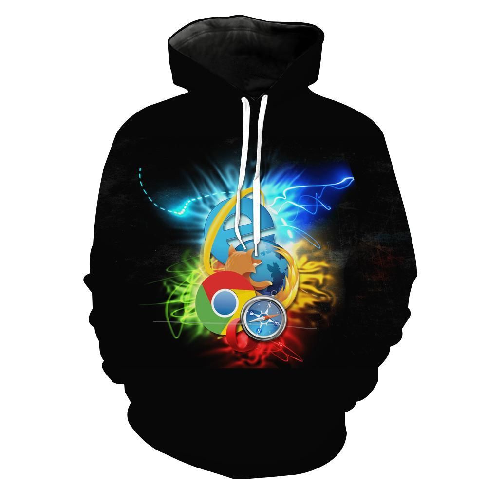 Internet Browsers Chrome Firefox Ie Hoodie 3D