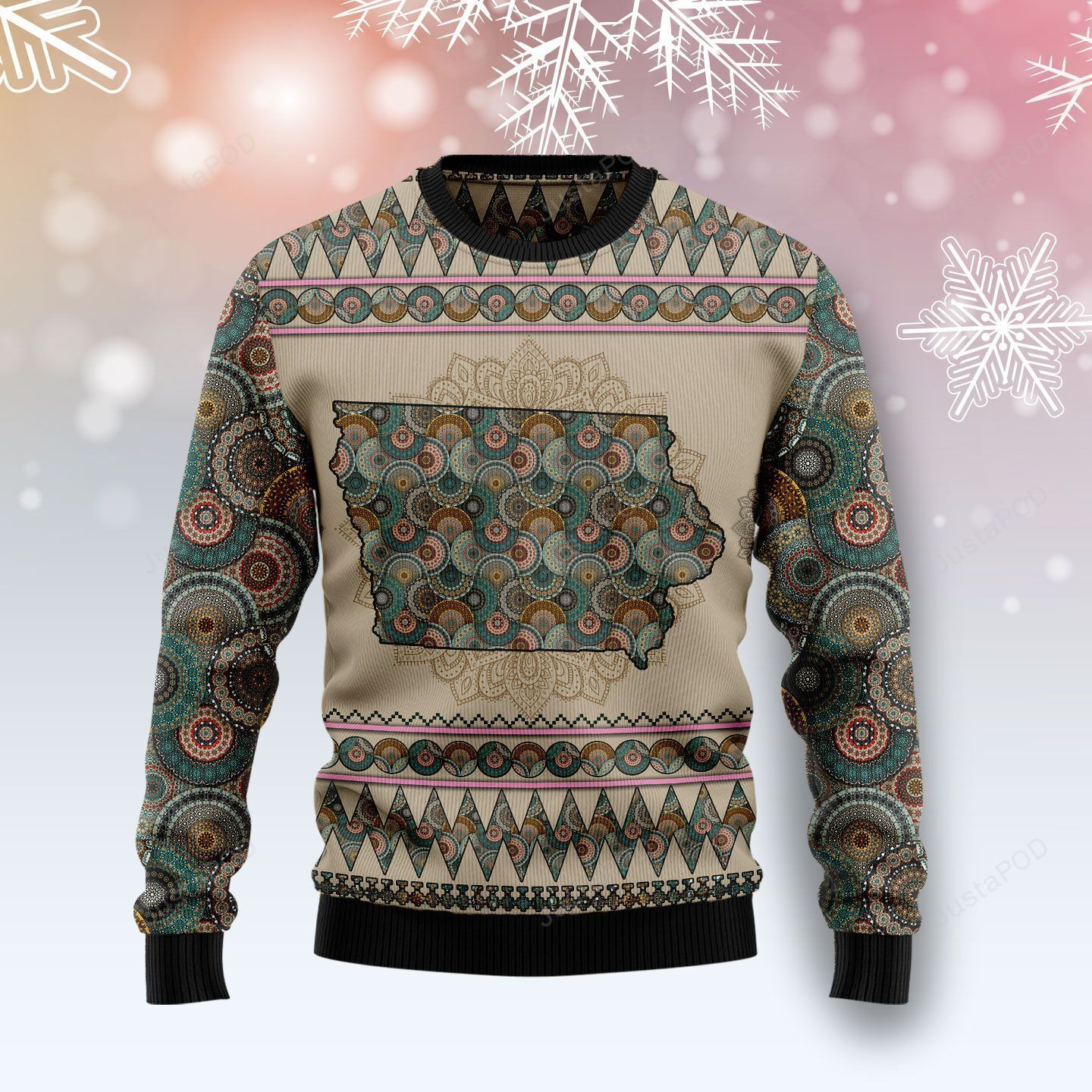 Iowa Mandala Ugly Christmas Sweater Ugly Sweater Christmas Sweaters Hoodie