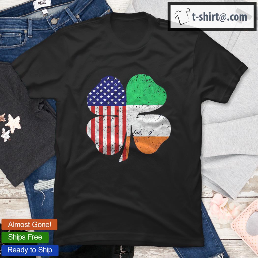 Irish American Shamrock Flag Grunge Weathered St. Patrick’s Shirt