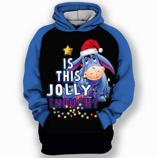 Is This Jolly Enough Blue Black Men And Women 3D Full Printing Hoodie Zip Hoodie Sweatshirt T Shirt. Winnie The Pooh 3D Full Printing Hoodie Shirt