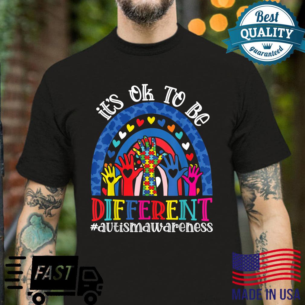 It’s Ok To Be Different Autism Awareness Leopard Rainbow Shirt
