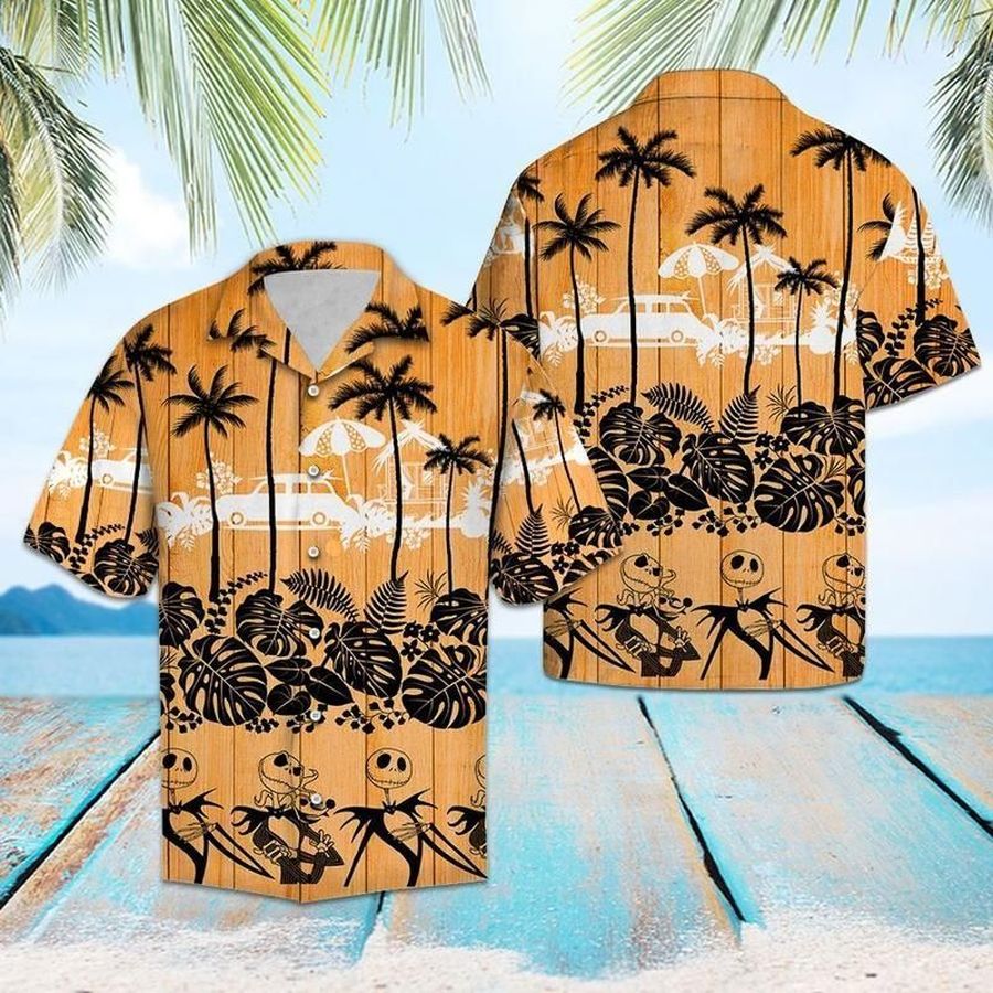 Jack skellington Graphic Print Short Sleeve Hawaiian Shirt N98 - 4614