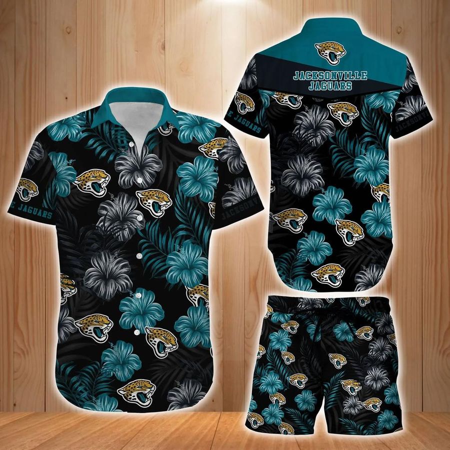 Jacksonville Jaguars NFL Football Hawaiian Shirt Short Summer With Flower Graphic Retro Sunset Hawaii