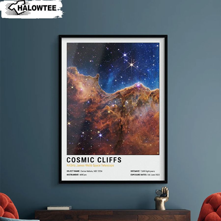 James Webb Poster NASA James Webb Telescope Poster NASA Carina Nebula Deep Field Cosmic Cliffs Poster Wall Decor