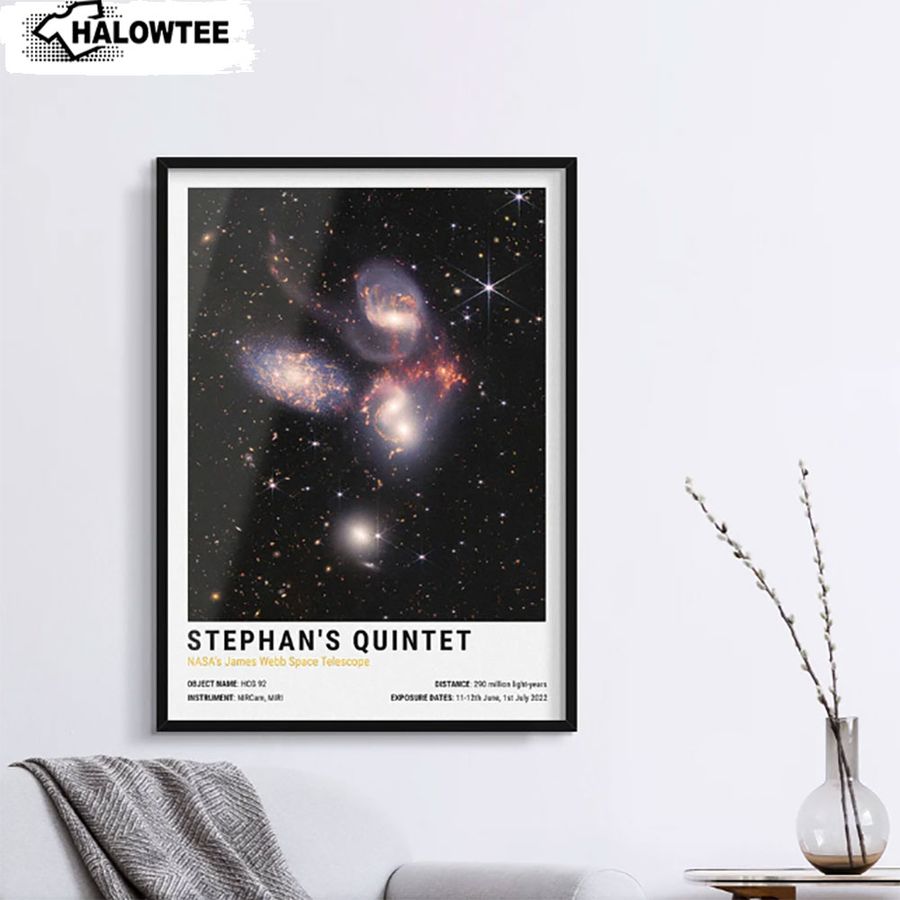 James Webb Poster NASA James Webb Telescope Poster NASA Stephans Quintet Deep Field Poster Wall Decor