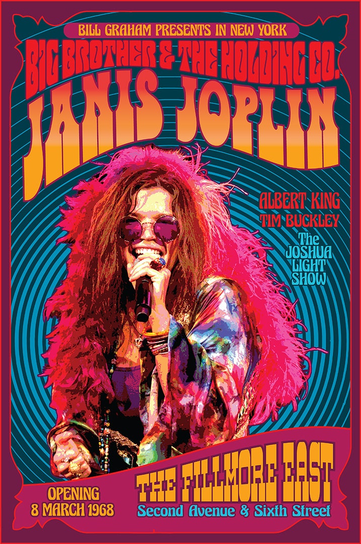 JANIS JOPLIN w BigBrother & the Holding Co at the opening of the Fillmore East March 1968
