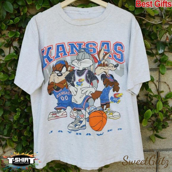 Jayhawks Looney Tunes University Of Kansas Nba Vintage Basketball Ncaa Unisex T-Shirt