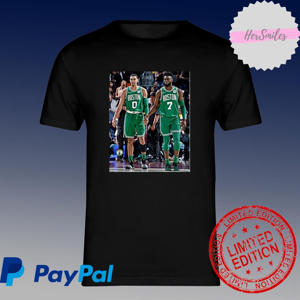 Jayson Tatum and Jaylen Brown Boston Celtics Fanatics Authentic Unsigned Shirt