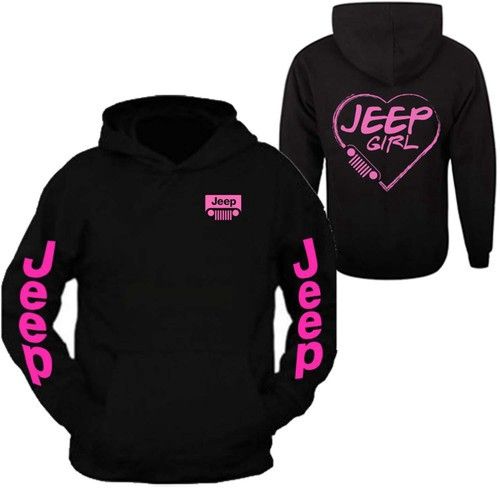 Jeep Girl Hooded Pink 3D Hoodie Sweatshirt