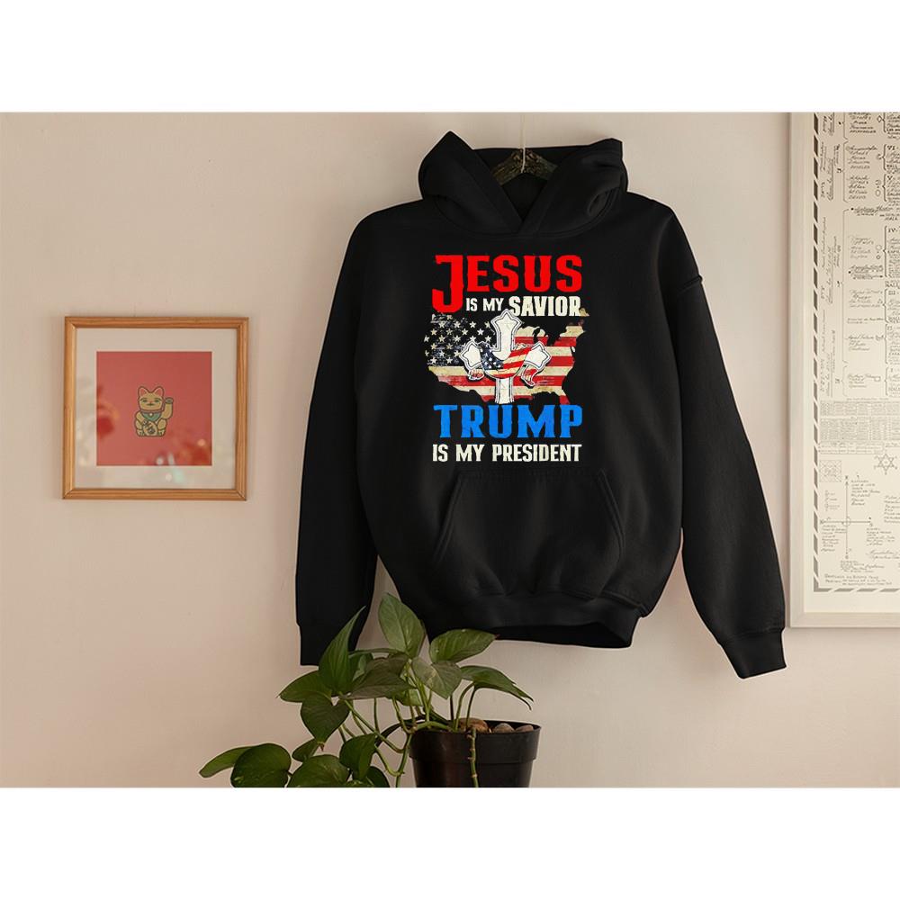 Jesus Is My Savior Trump Is My President US Flag July 4th 2022 Shirt