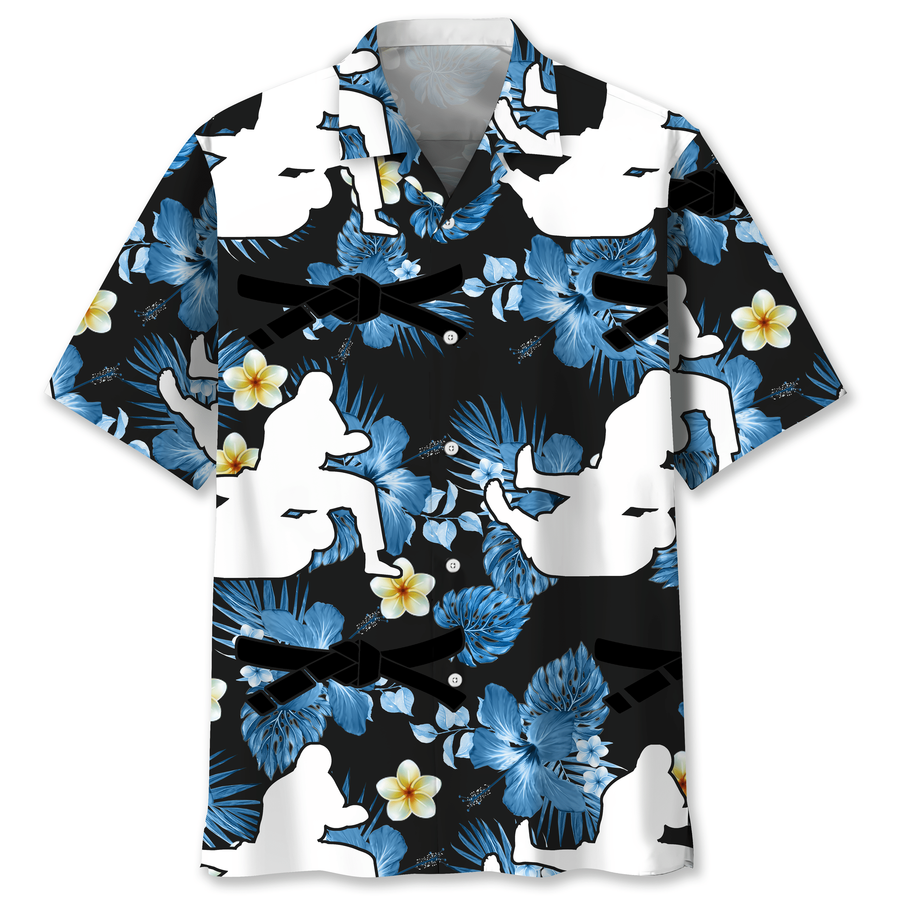 Jiu Jitsu Black Nature Hawaiian Shirt.png