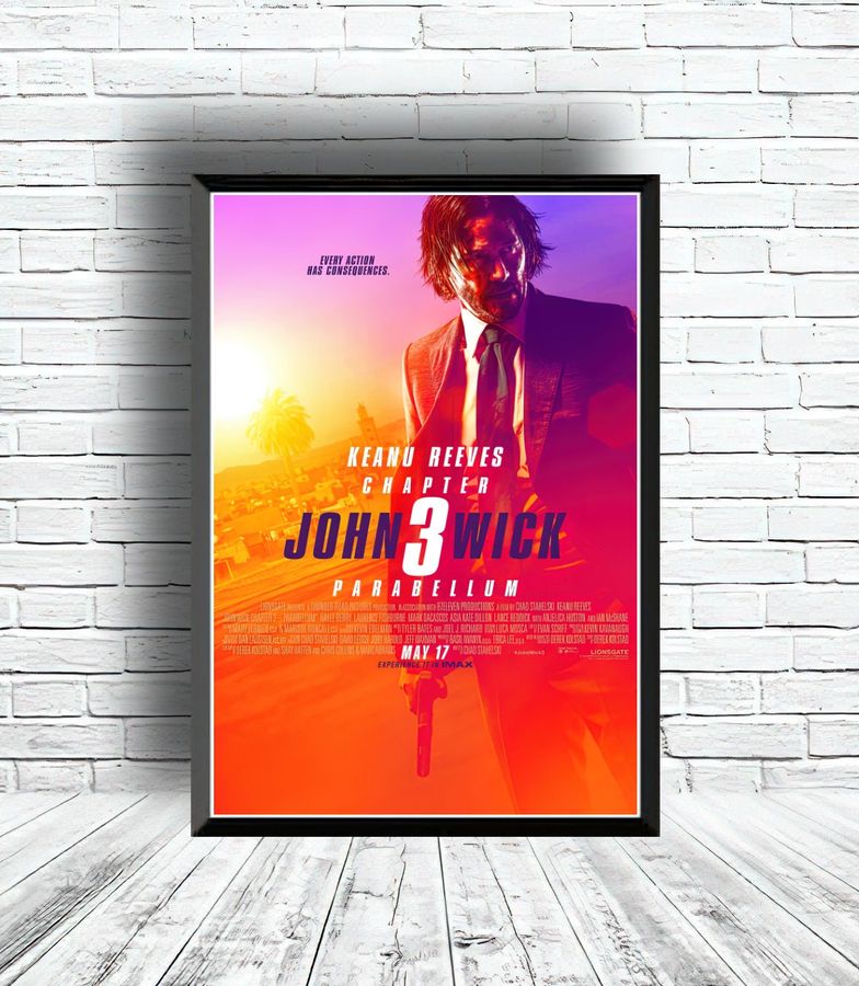John Wick 3 2019 Movie Poster  Wall Décor  Gift Idea  House Warming Gifts  Film Posters  Wall Poster  Keanu Reeves  Halle Berry