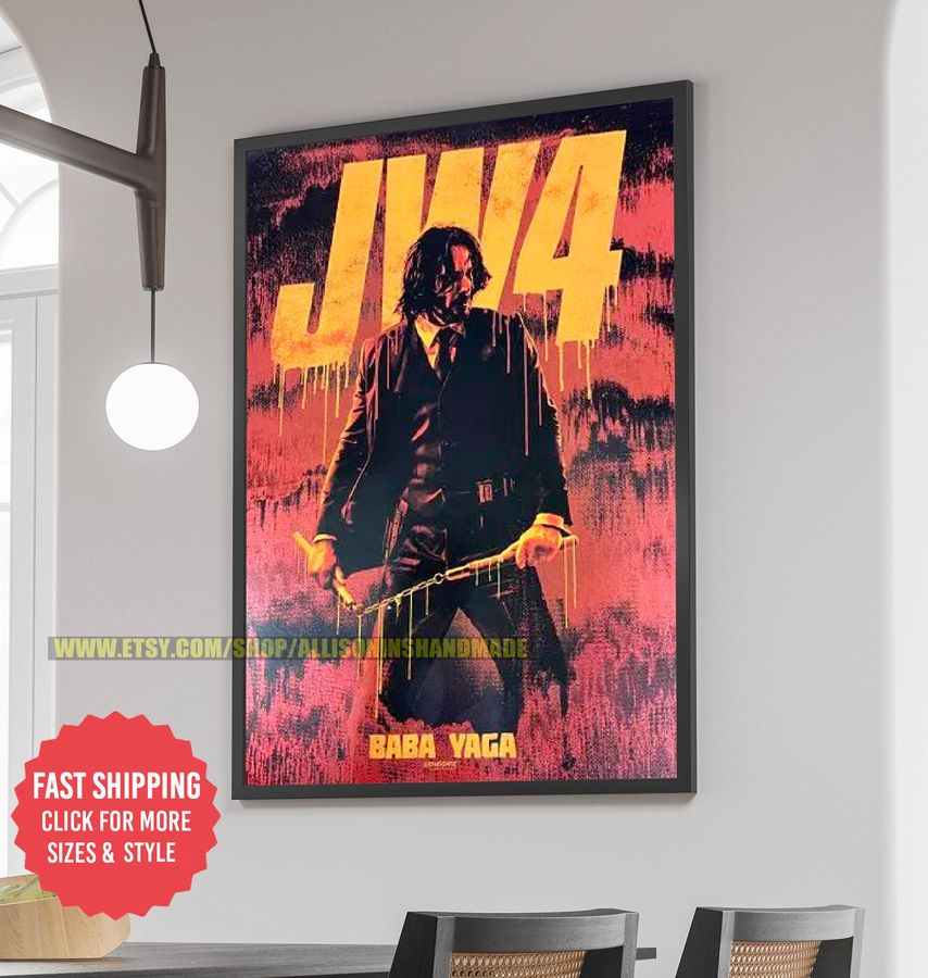 John Wick 4 Canvas Poster, John Wick 4 Poster, Baba Yaga Poster, john wick chapter 4 Poster, Keanu Reeves Poster, JW4 poster, JW4 new poster