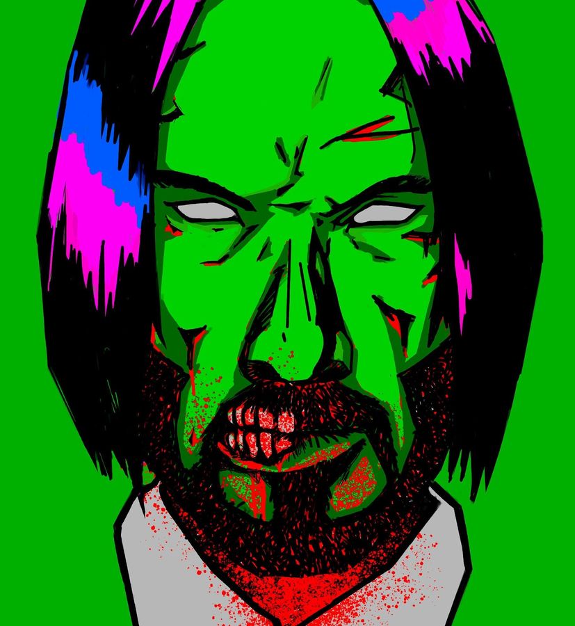 John Wick Zombie Green Edition (Keanu Reeves art)