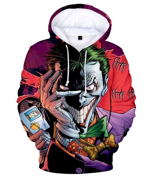 Joker Suicide Squad Pullover And Zippered Hoodies Custom 3D Graphic Printed 3D Hoodie All Over Print Hoodie For Men For Women