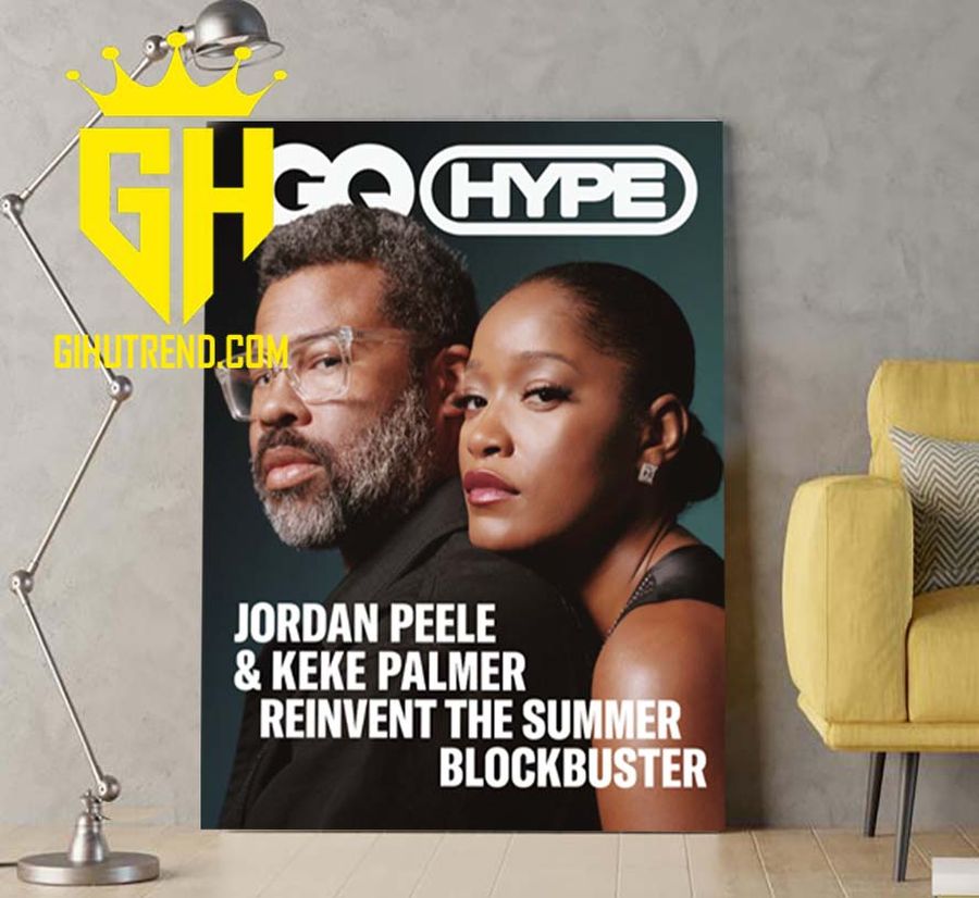 Jordan Peele and Keke Palmer on the cover of GQ Hype Poster Canvas