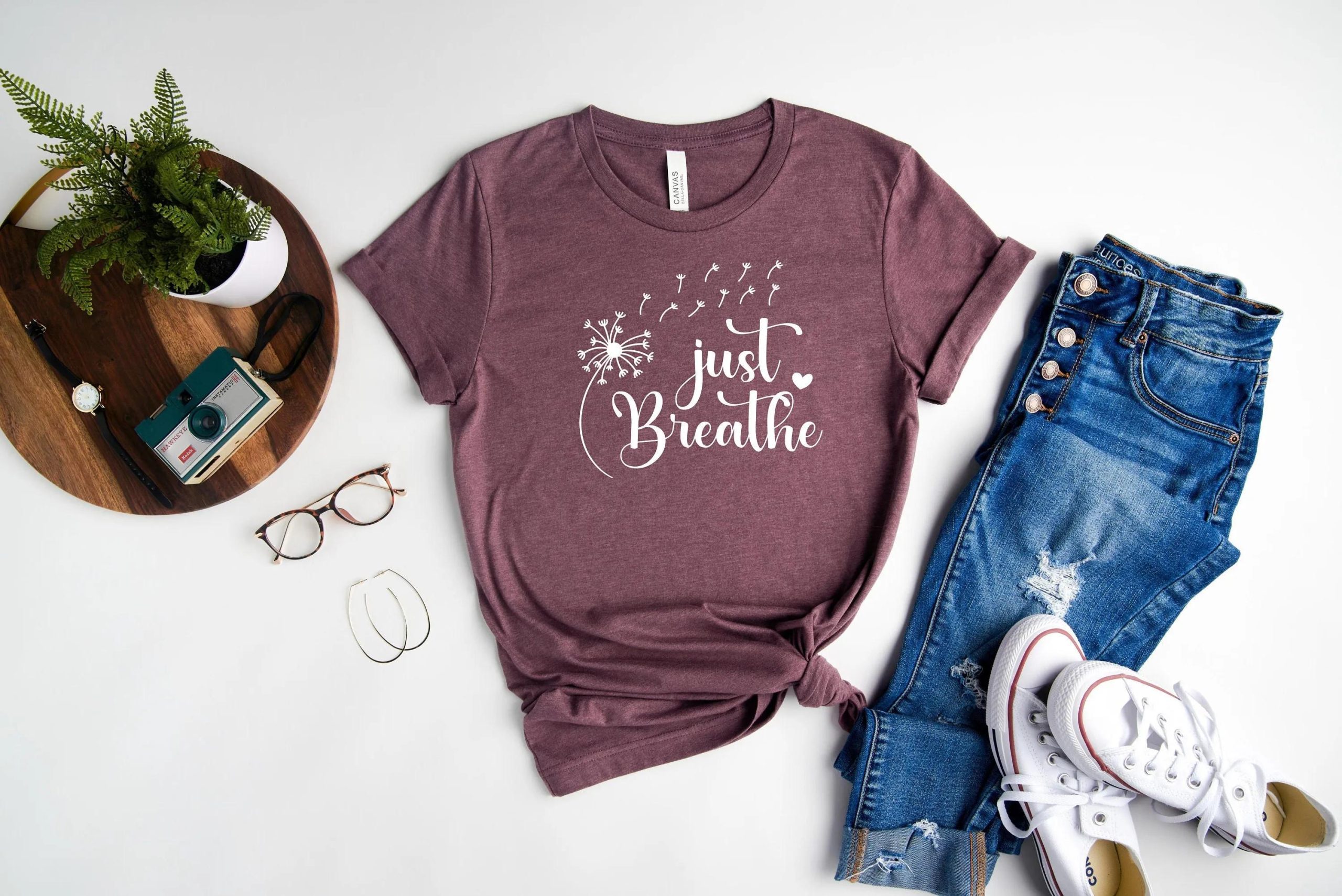 Just Breathe Shirt, Yoga Breathe Shirt, Dandelion Shirt, Floral Shirt, Meditation Breathe Shirt, Yoga Shirt, Yoga Lover Tee