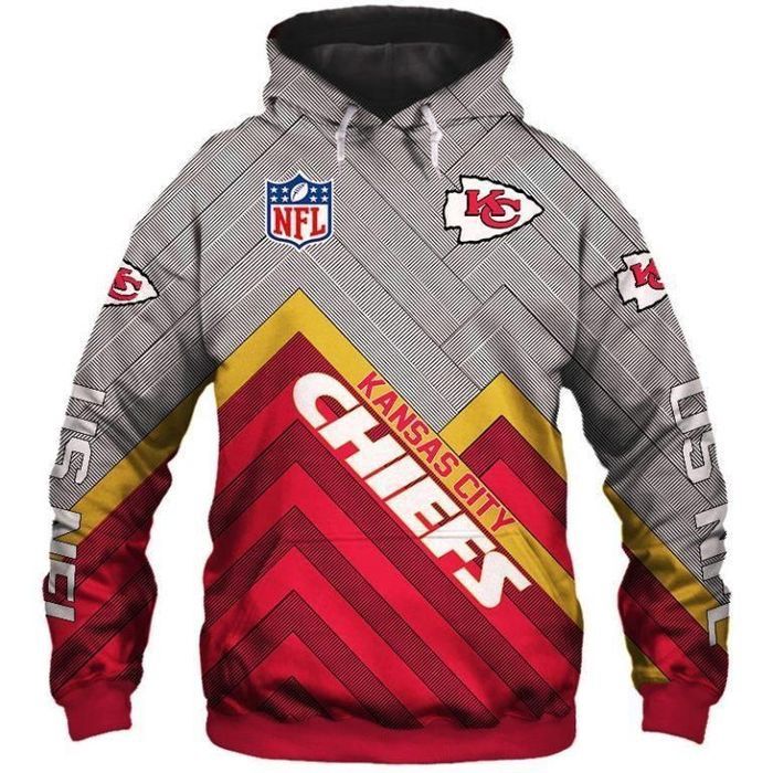 Kansas City Chiefs 3D Hooded Pocket Pullover Hoodie Perfect Gift