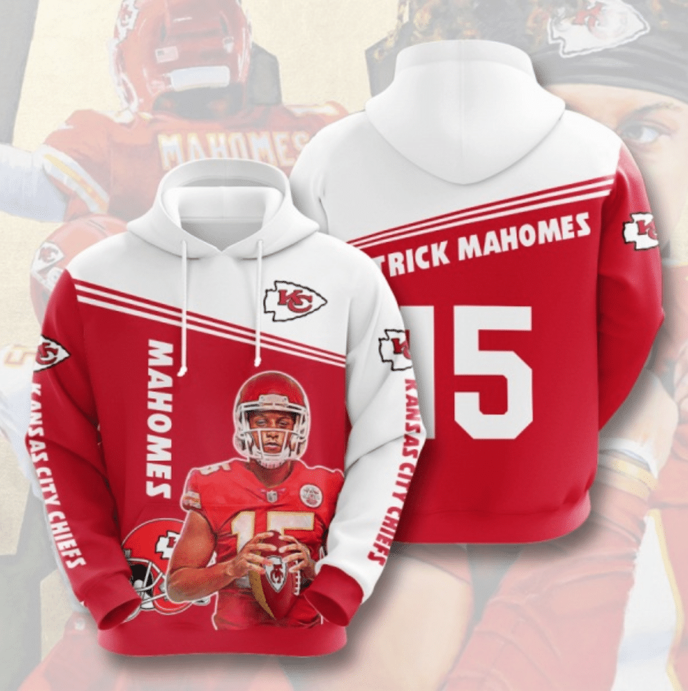 Kansas City Chiefs NFL Patrick Mahomes 15 And 3D Hoodie Sweatshirt