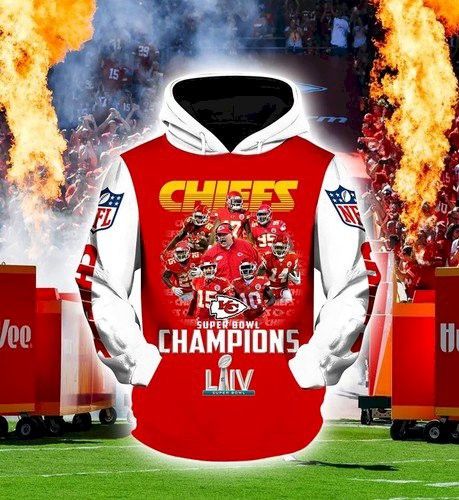 Kansas NFL Super Bowl LIV 3D Hoodie Sweatshirt Zip