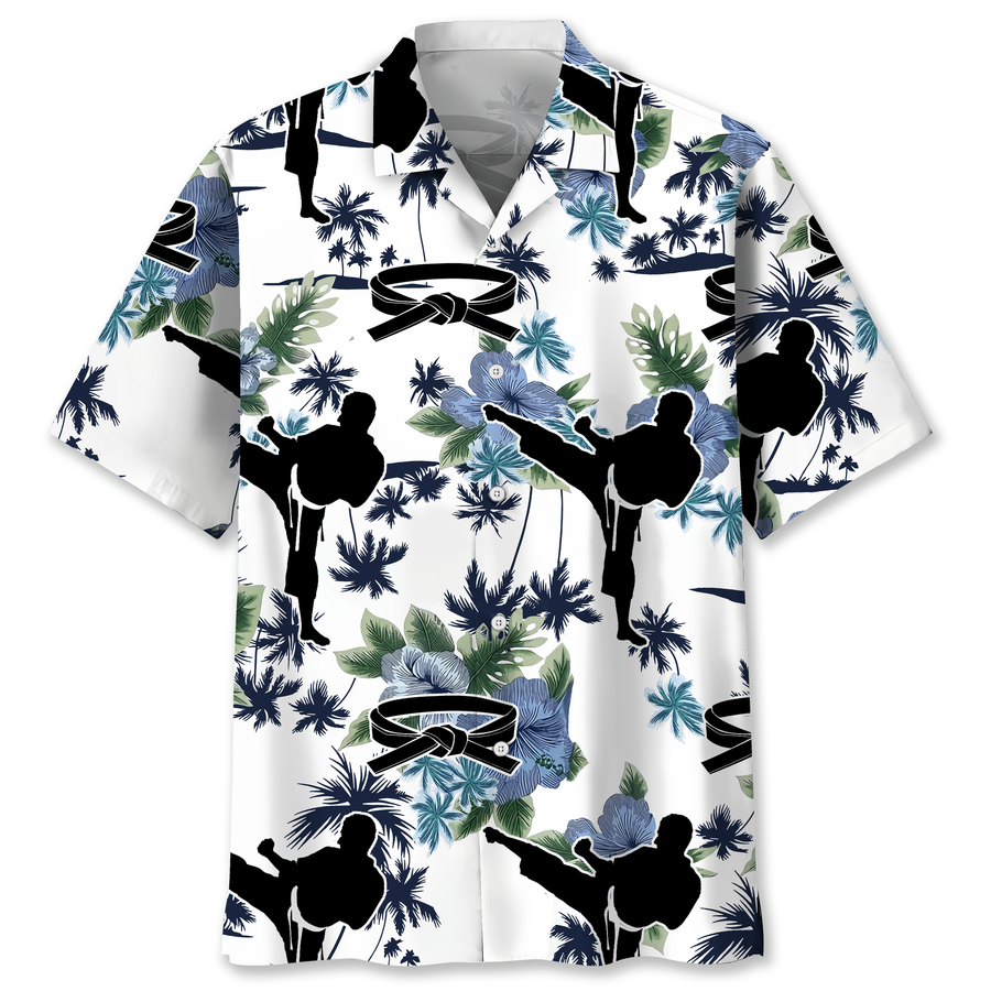 Karate White Nature Hawaiian Shirt.png