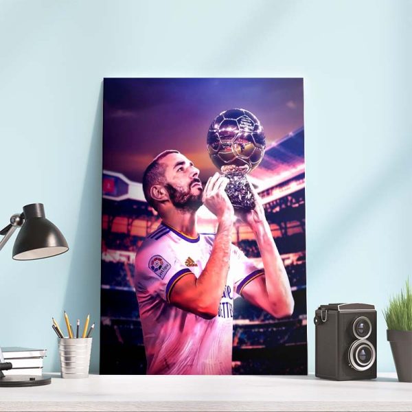 Karim Benzema winner the Ballon dOr 2022 Home Decor Poster Canvas