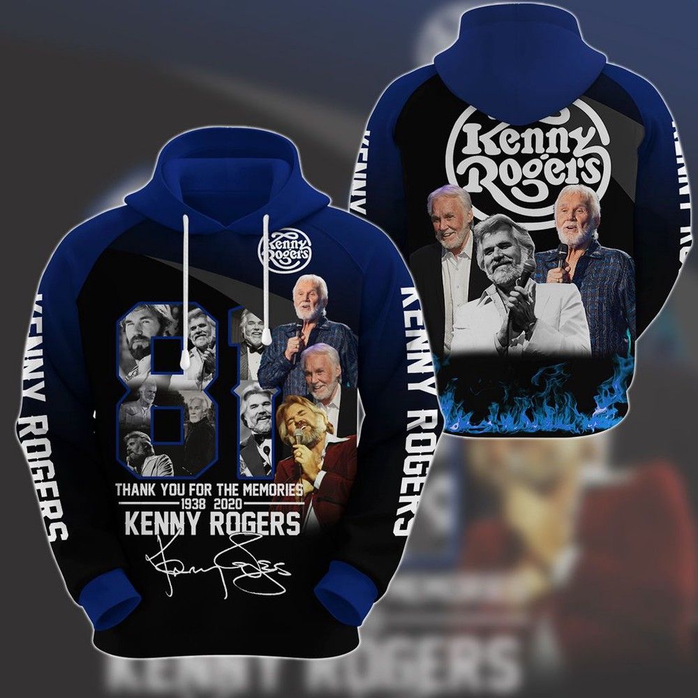 Kenny Rogers Thank You For The Memories 1938 2020 Men And Women 3D Full Printing Hoodie Shirt Kenny Rogers 3D Full Printing Shirt Kenny Rogers Legend Shirt
