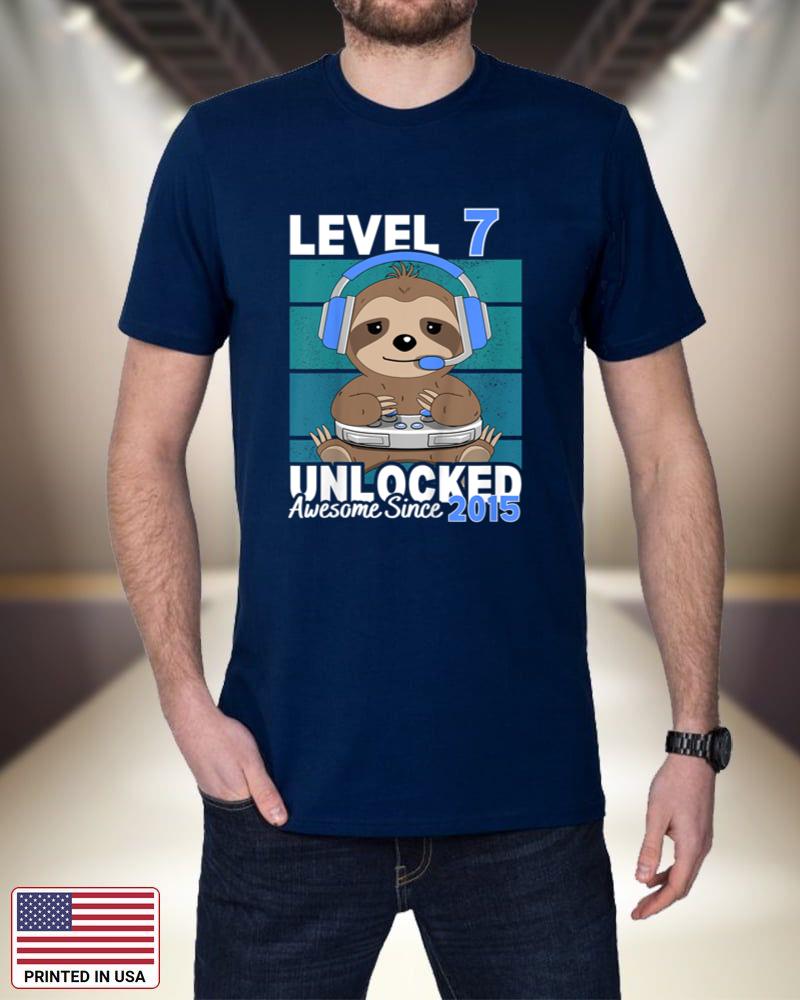 Kids Level 7 Unlocked Sloth Video Gamer Birthday For 7 Year Olds IPDpS