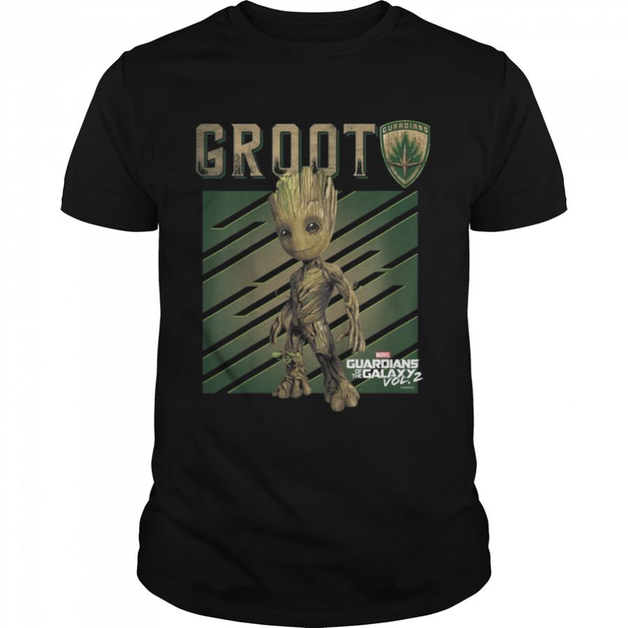 Kids Marvel Guardians Vol. 2 Baby Groot Shield Kids T-Shirt B07B5BQDJ7