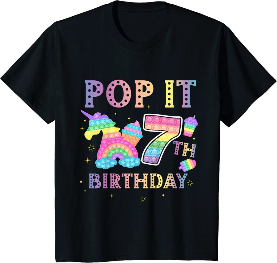 Kids pop it 7th birthday 7 year popping party for girls pop it